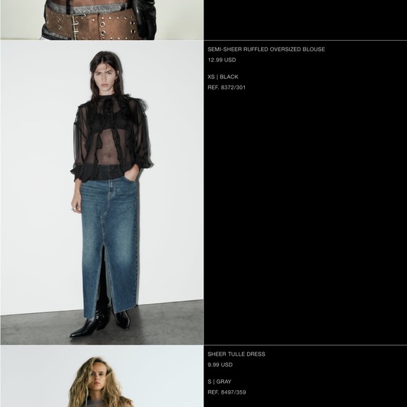 Zara semi sheer oversized ruffle organza blouse - Picture 12 of 12